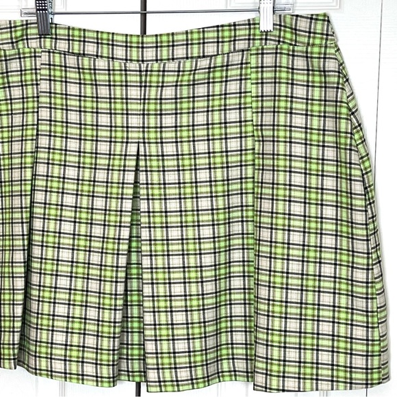 🛑SOLD🛑 ASOS Wrap Plaid Pleated Button Front Mini Skirt Size 14 - Picture 9 of 10